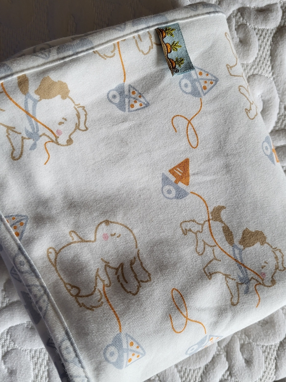 Bunnies by the Bay White Baby Receiving Blanket with Bud/Skipit